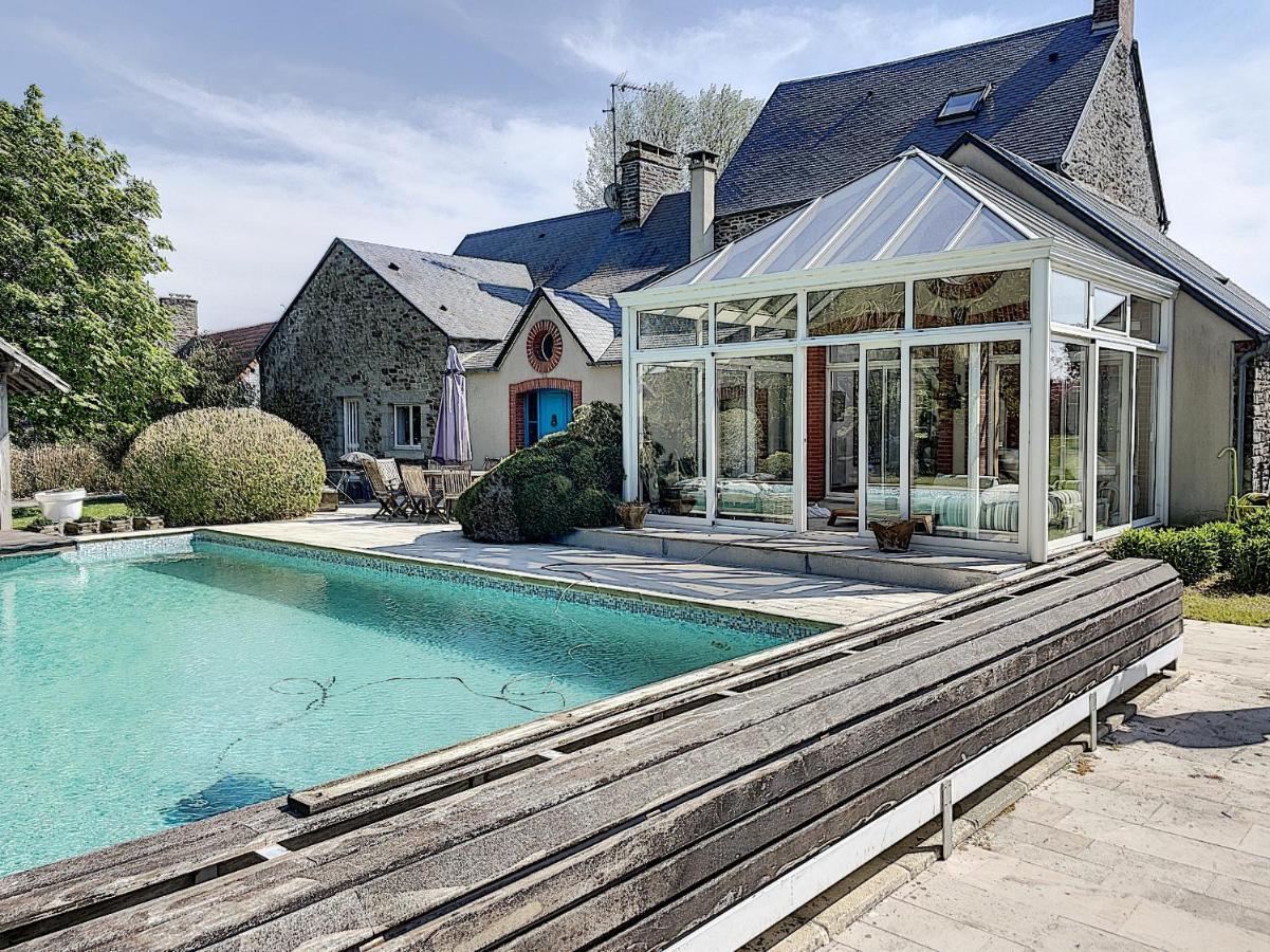 Gite De Charme "La Maison Saint-Leonard" Avec Piscine, Spa, Vue Sur Le Mont Saint-Michel Vains Exteriör bild